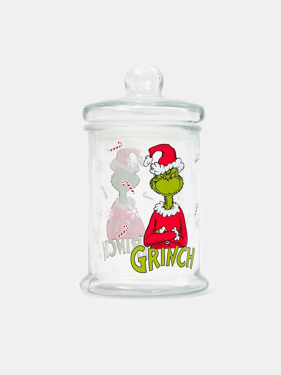 Стъклен буркан с капак Grinch - бял - SINSAY