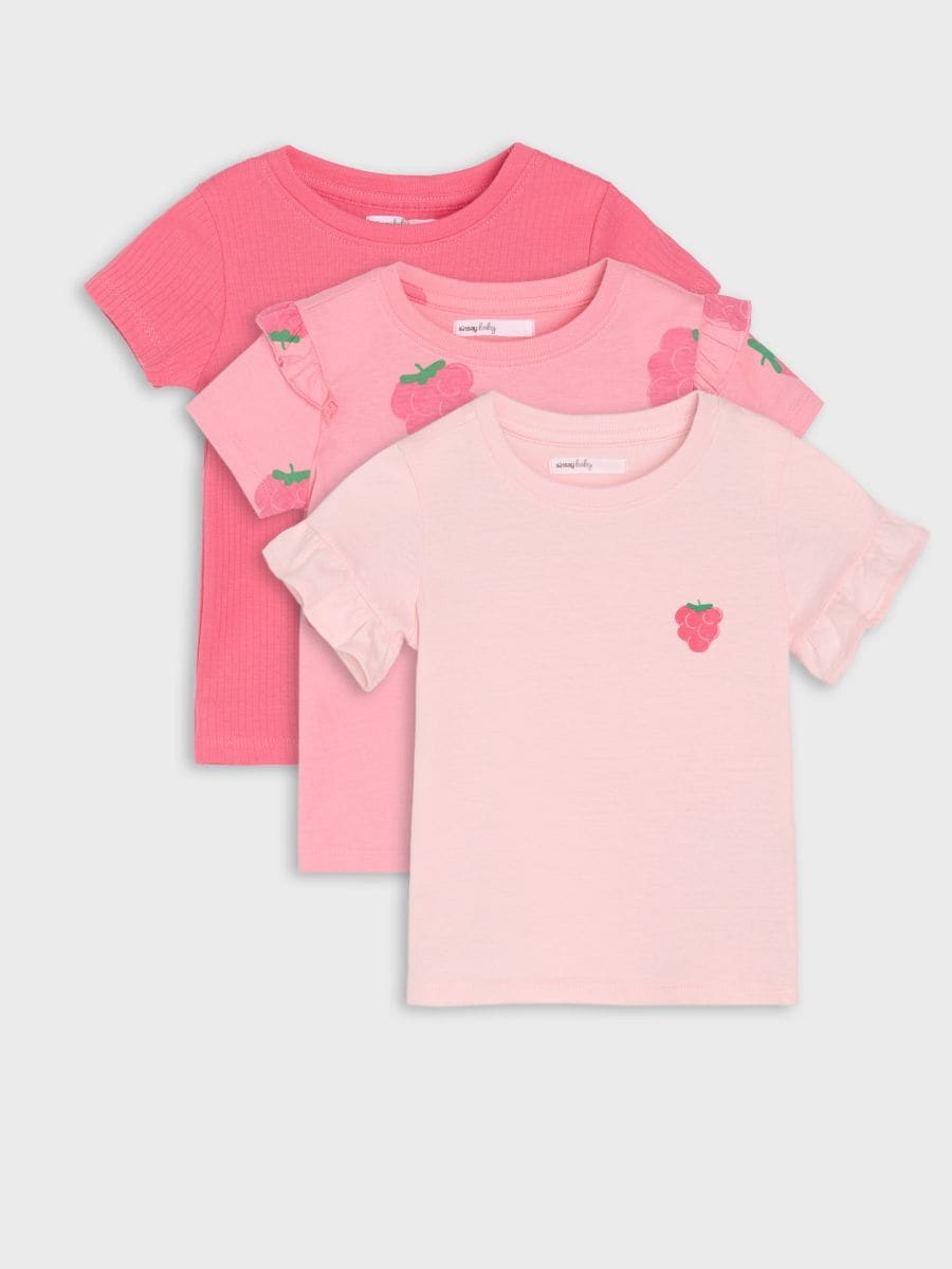 3 darab póló - élénkpink - SINSAY