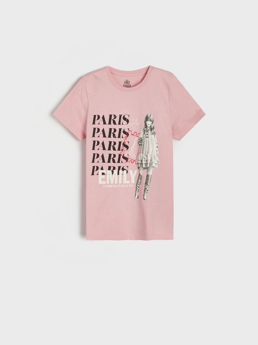 Hosszú ujjú póló mintával - rózsaszín - SINSAY