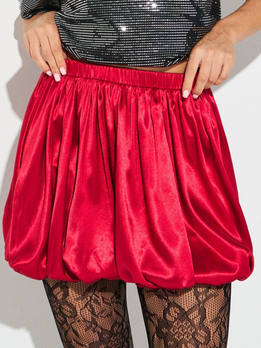 Mini seelik kellukese lõikega - punane - SINSAY