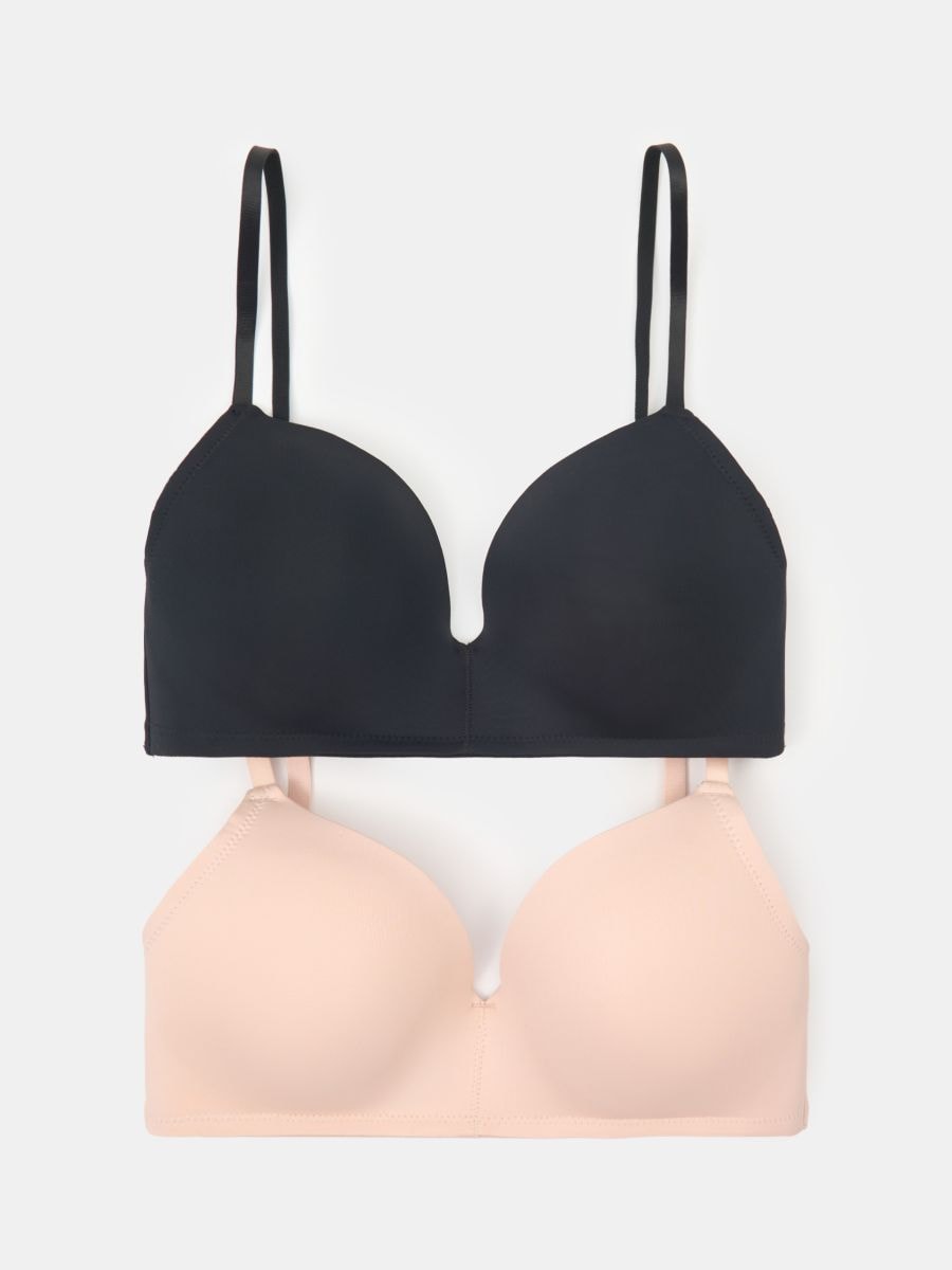 Biustonosze bezszwowe z regulowanymi ramiączkami 2 pack - wielobarwny - SINSAY