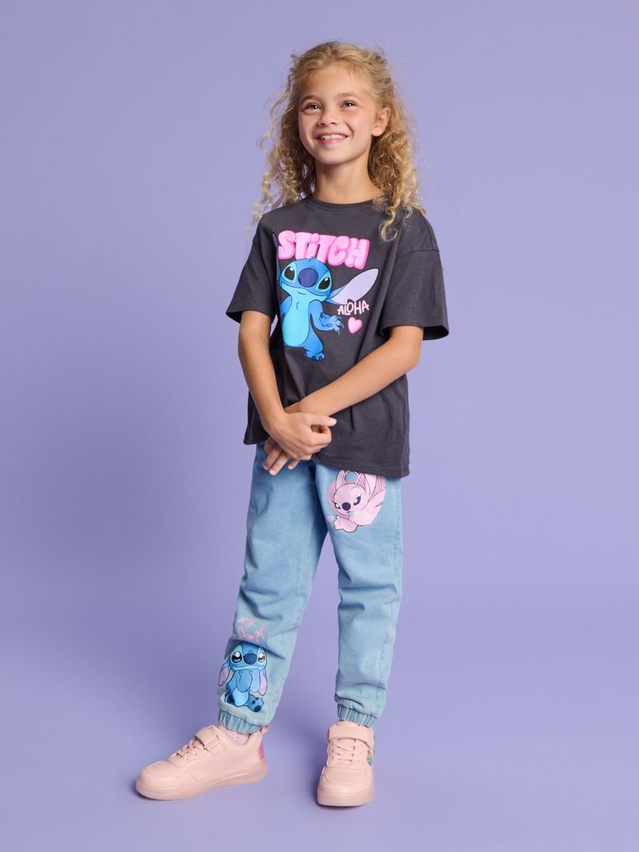 T-krekls Stitch - tumši pelēka - SINSAY