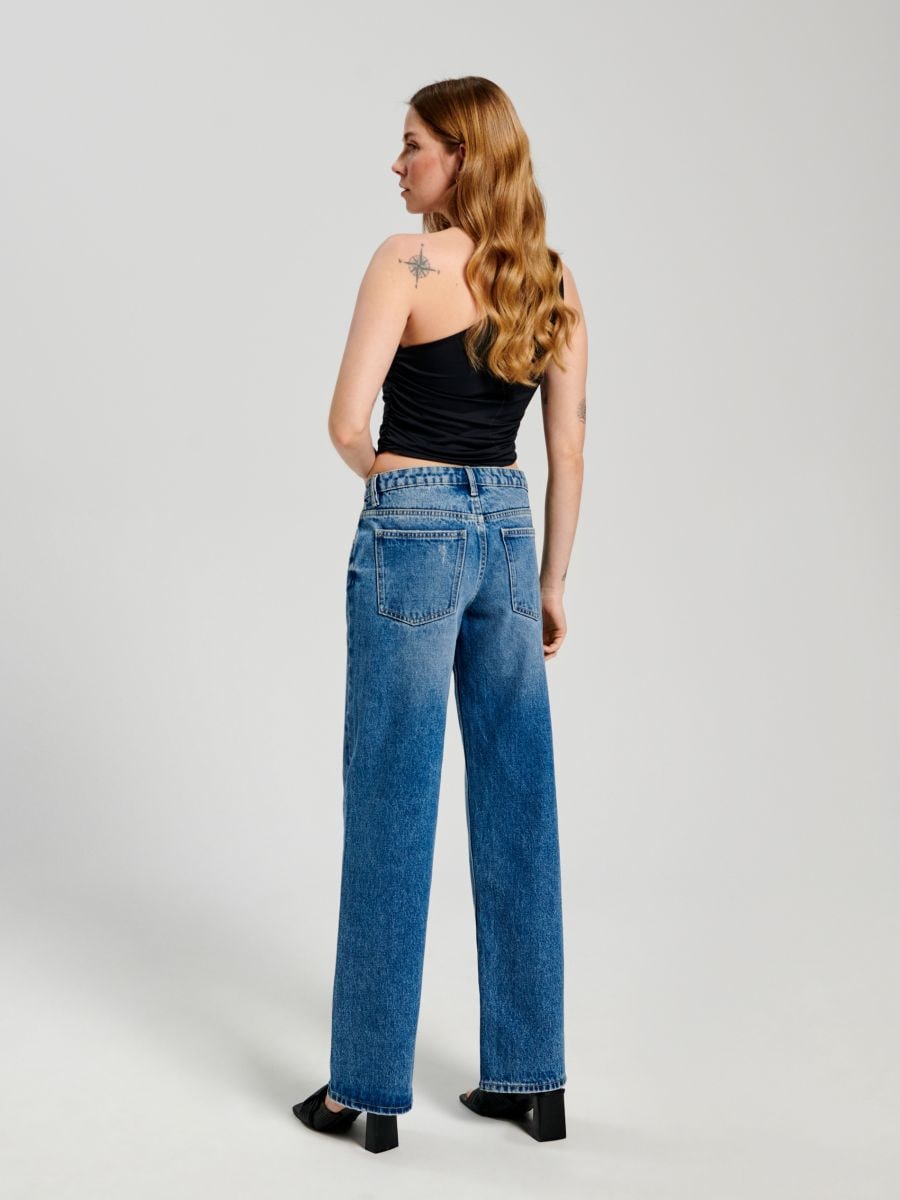 Wide leg low waist jeans Color blue jeans - SINSAY - 2080F-55J