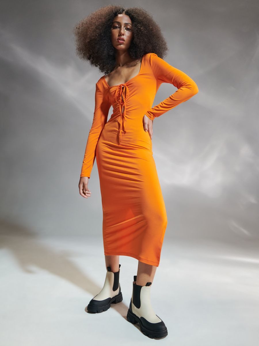 Orange and gray sales dress