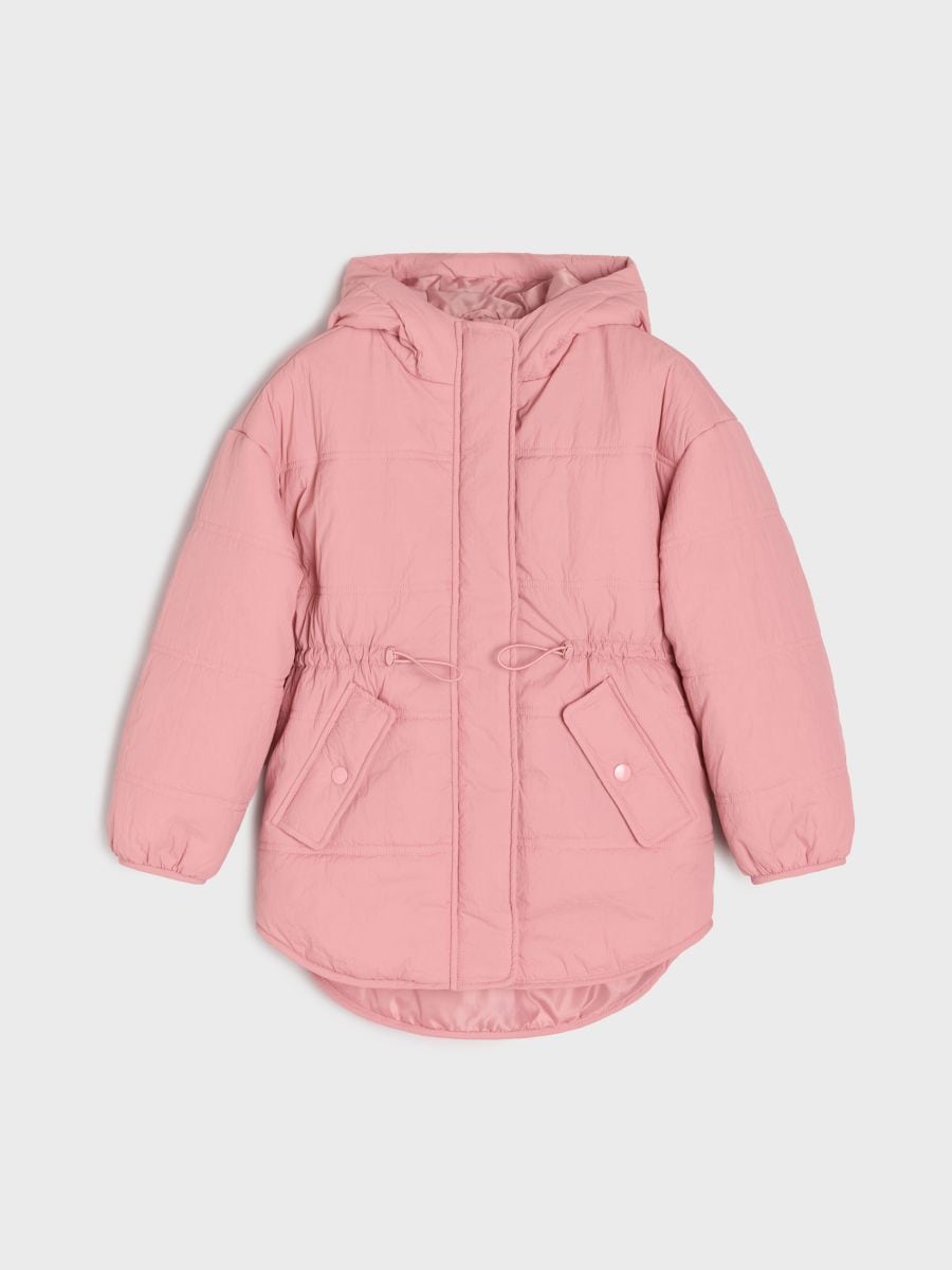 Cappotto imbottito con cappuccio - rosa cipria - SINSAY