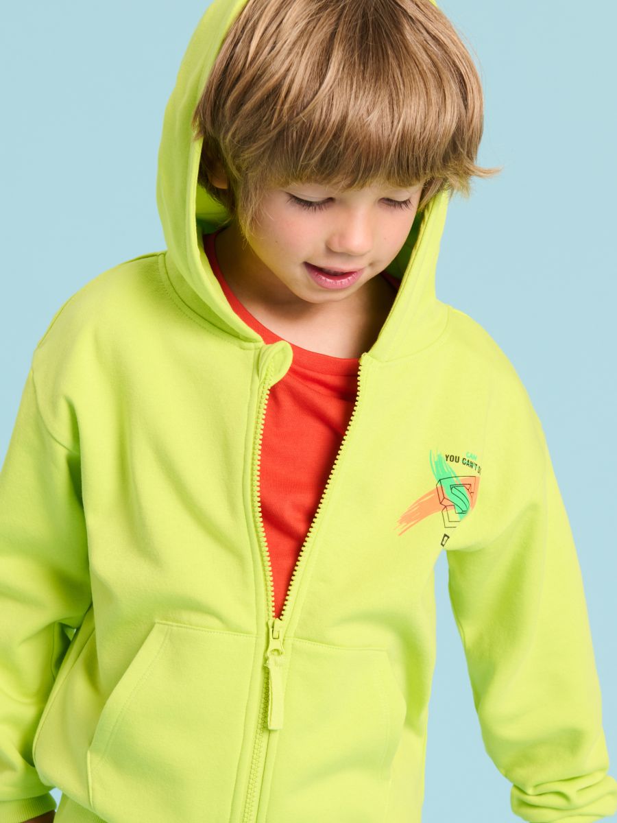 Bluza na zamek oversize - zielony - SINSAY