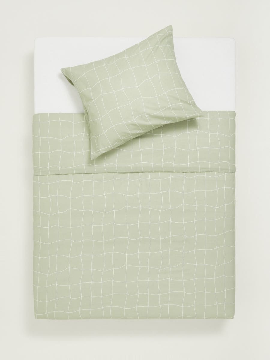 Cotton bedding set - pale turquoise - SINSAY