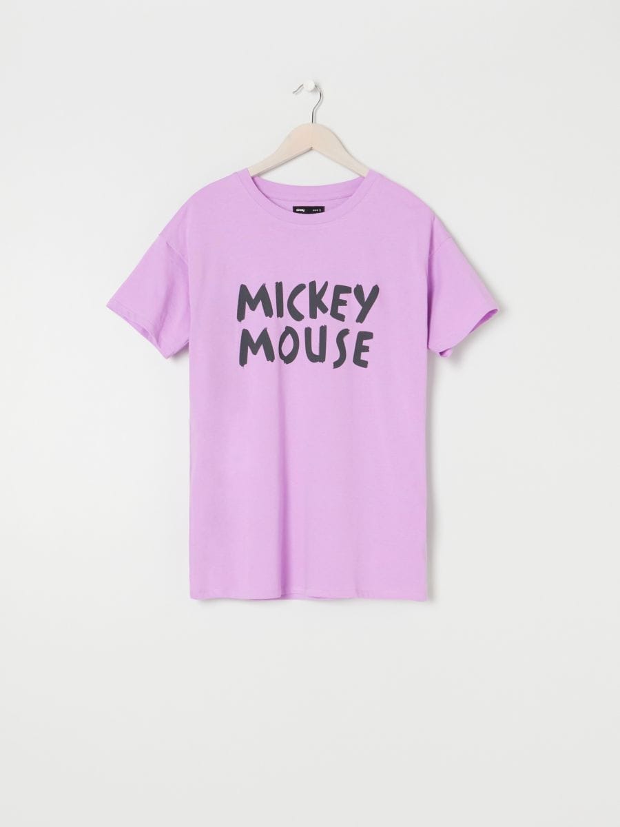 Tričko oversized Mickey Mouse - levandulová - SINSAY