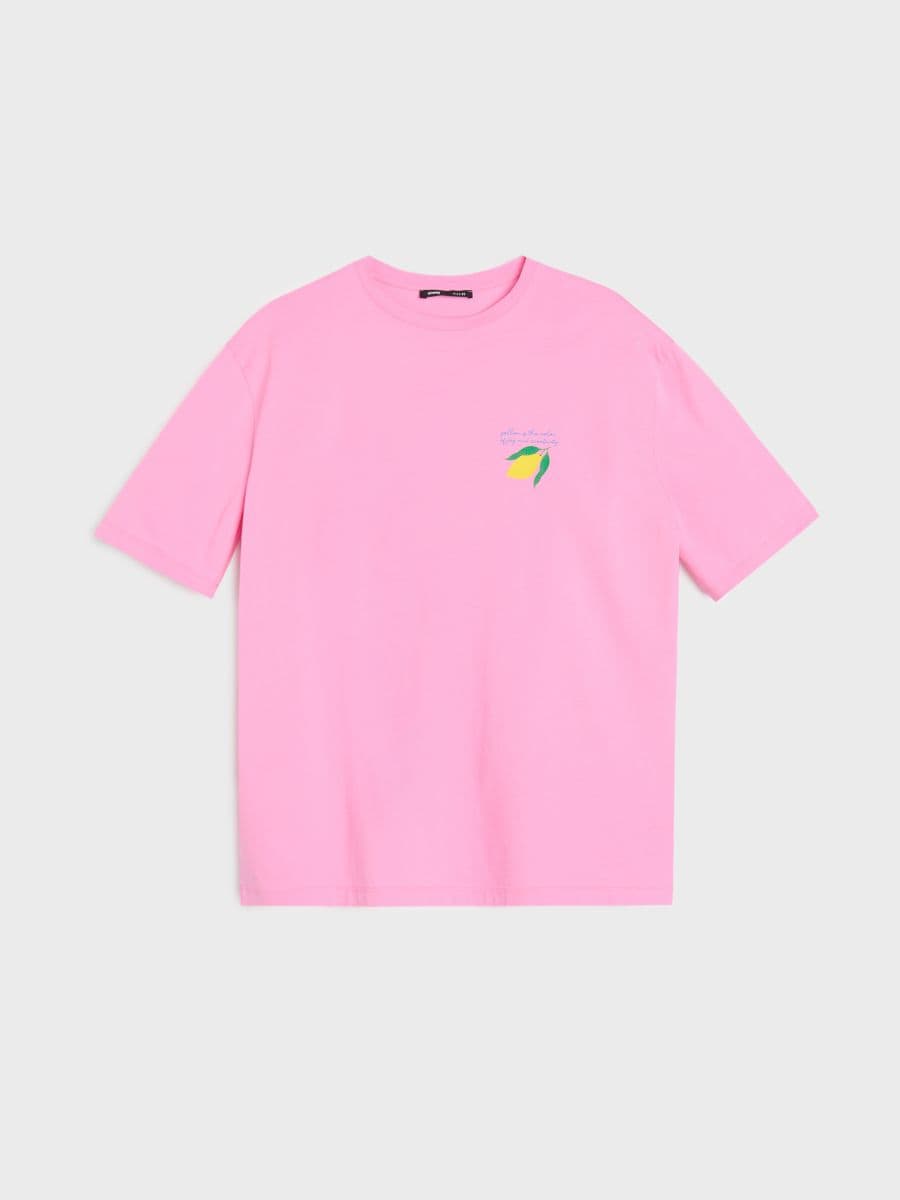 Maglietta con stampa sulla schiena - rosa - SINSAY