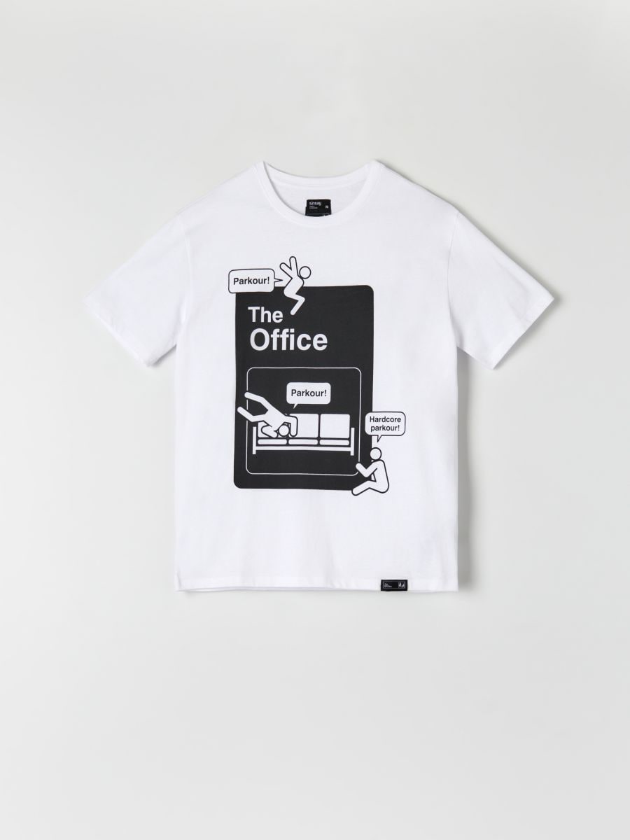 T-shirt with print Color white - SINSAY - 3656B-00X
