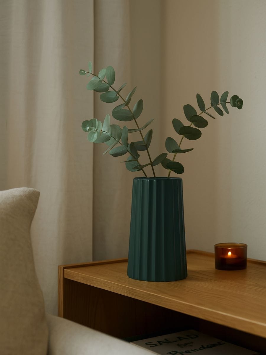 Ryflowany wazon - zielony - SINSAY