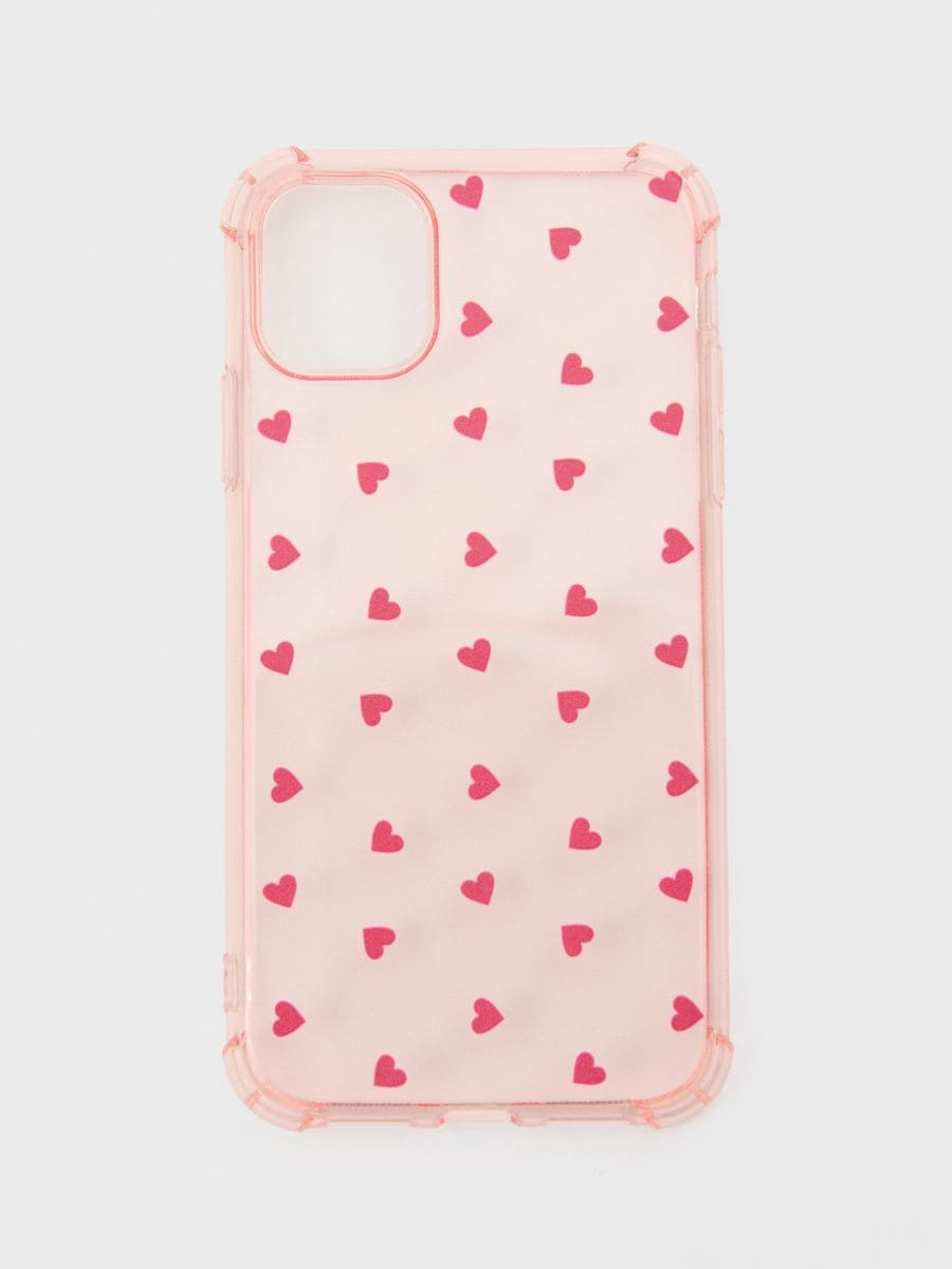 iPhone 11/XR ümbris südame mustriga - fuksiaroosa - SINSAY