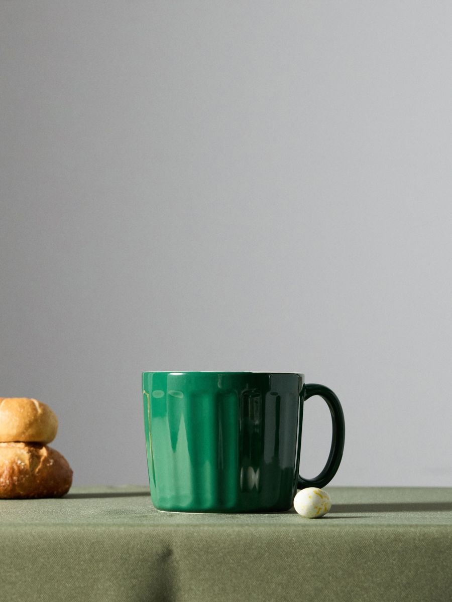 Одноколірна керамічна чашка - синьо-зелений - SINSAY