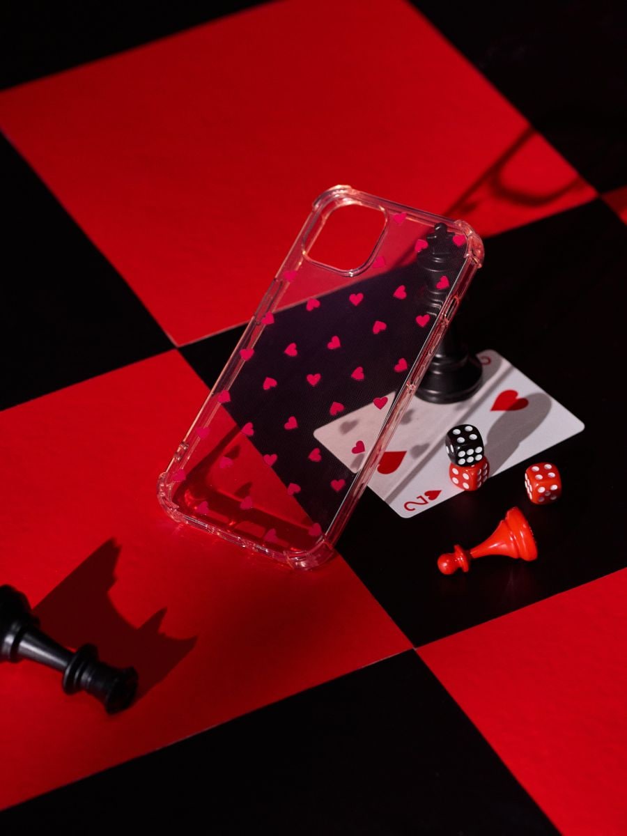 iPhone 13/14 ümbris südametega - fuksiaroosa - SINSAY