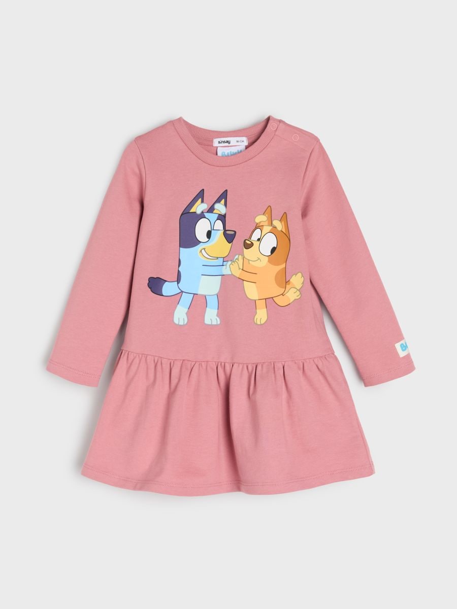 Obleka s peplumom Bluey - pastelno roza - SINSAY