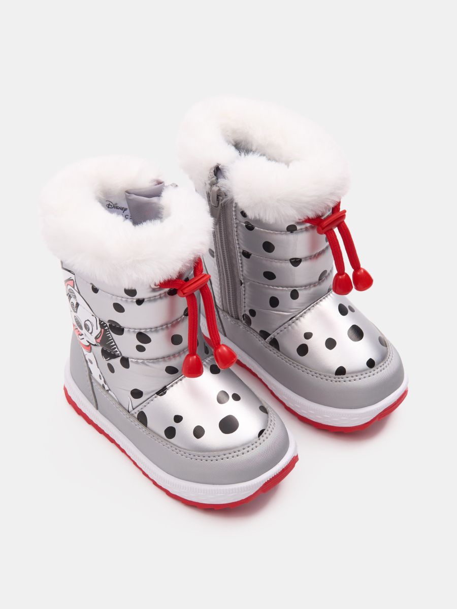 Gefütterte Schneestiefel mit elastischem Kordelzug 101 Dalmatians - Silber - SINSAY