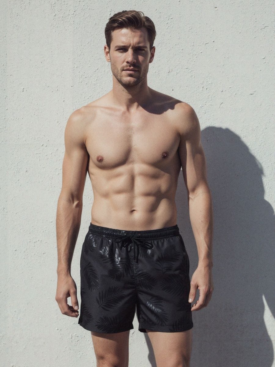 Шорти для плавання з принтом - чорний - SINSAY