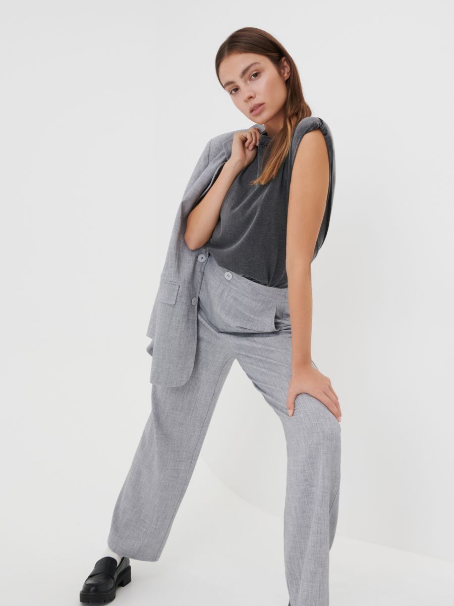 Light grey clearance wide leg trousers