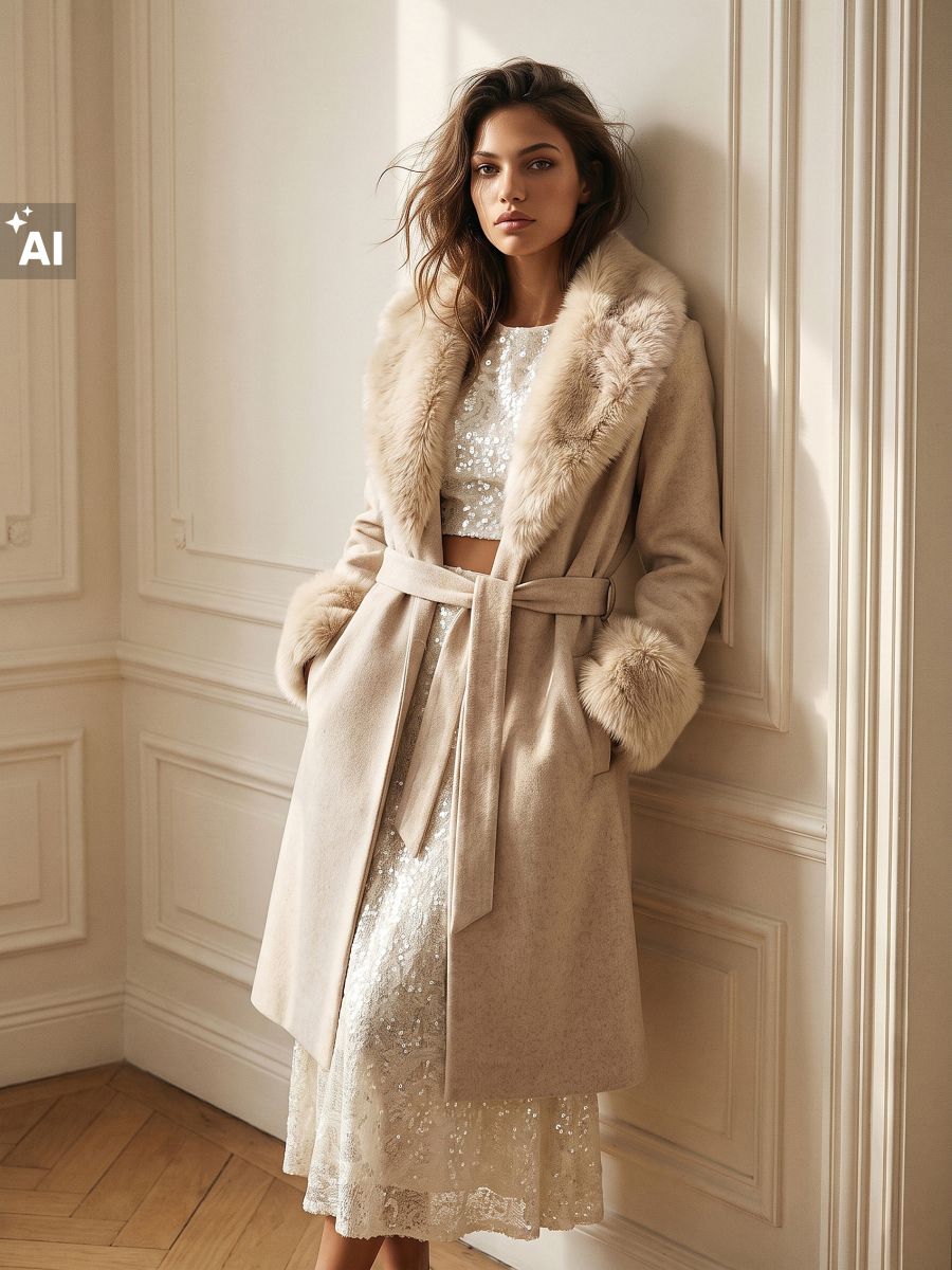 LADIES` COAT - кремовий - SINSAY