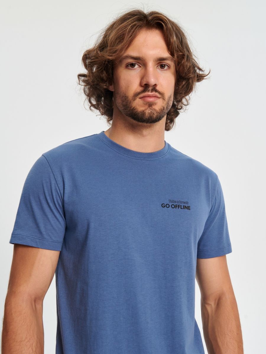 T-krekls ar apdruku - hiacinšu - SINSAY