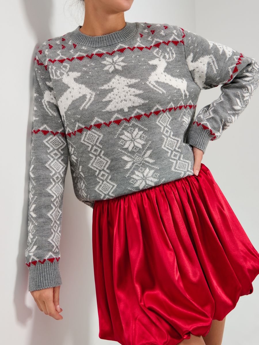 Pulover de Crăciun - gri-neutru - SINSAY