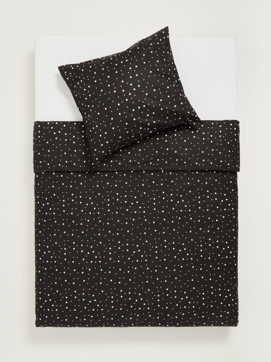 Set lenjerie de pat din bumbac - negru - SINSAY