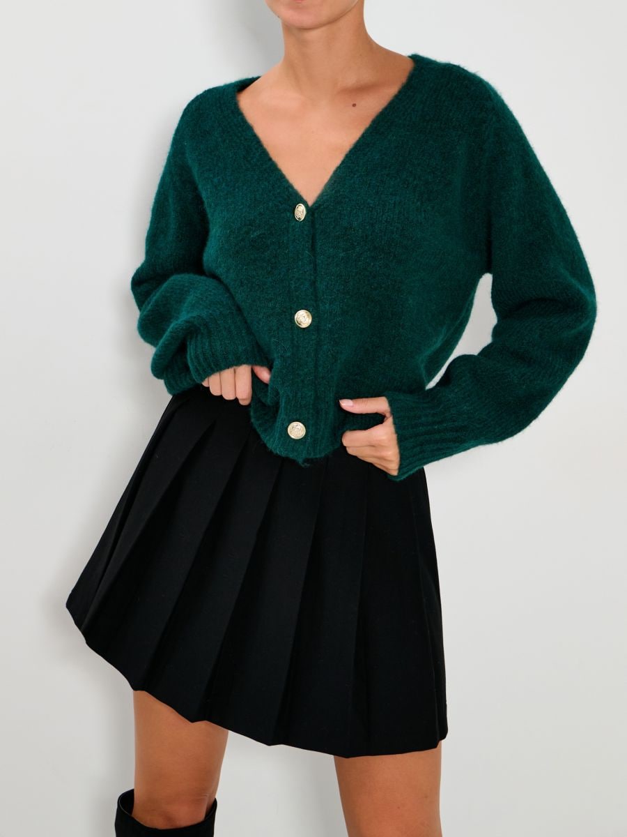 Strickjacke mit Knöpfen - Grün - SINSAY