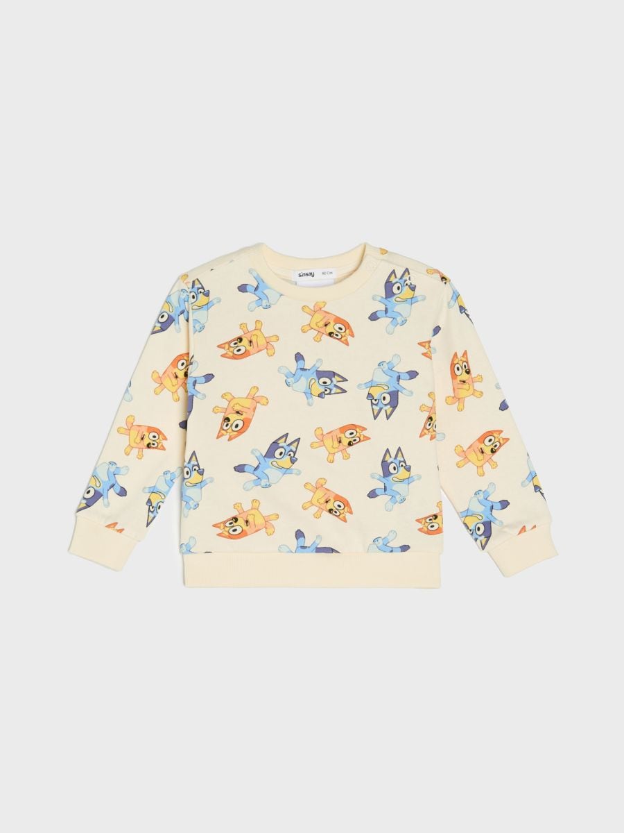 Pulover s crewneck izrezom Bluey - krema - SINSAY