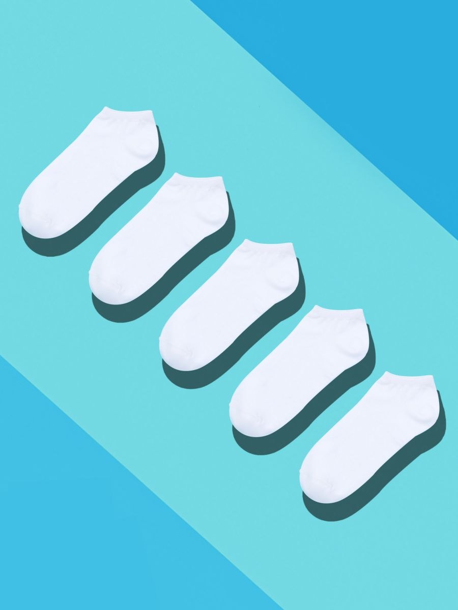 Čarape - 5 pari - bijelo - SINSAY