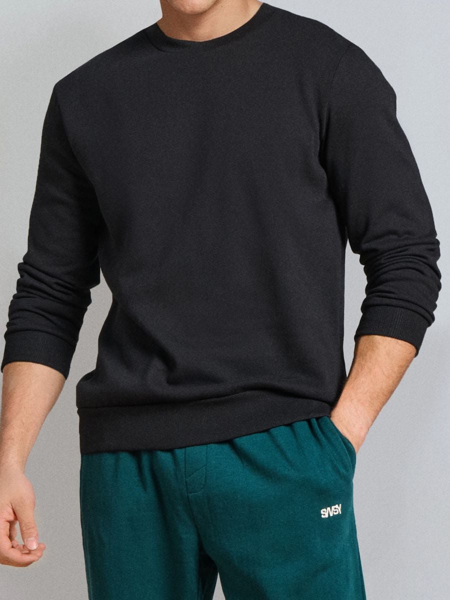 Majica s kapuljačom Basic - crno - SINSAY