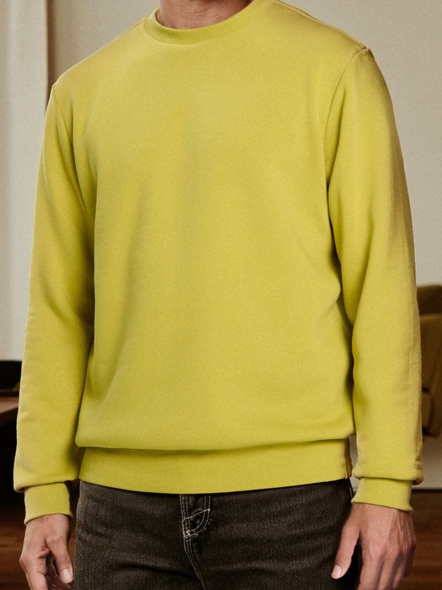 Langarm-Sweatshirt - Neongrün - SINSAY