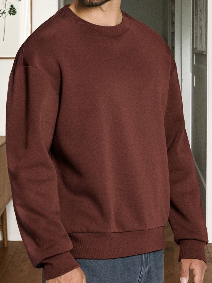 Basic-Sweatshirt - Karminrot - SINSAY