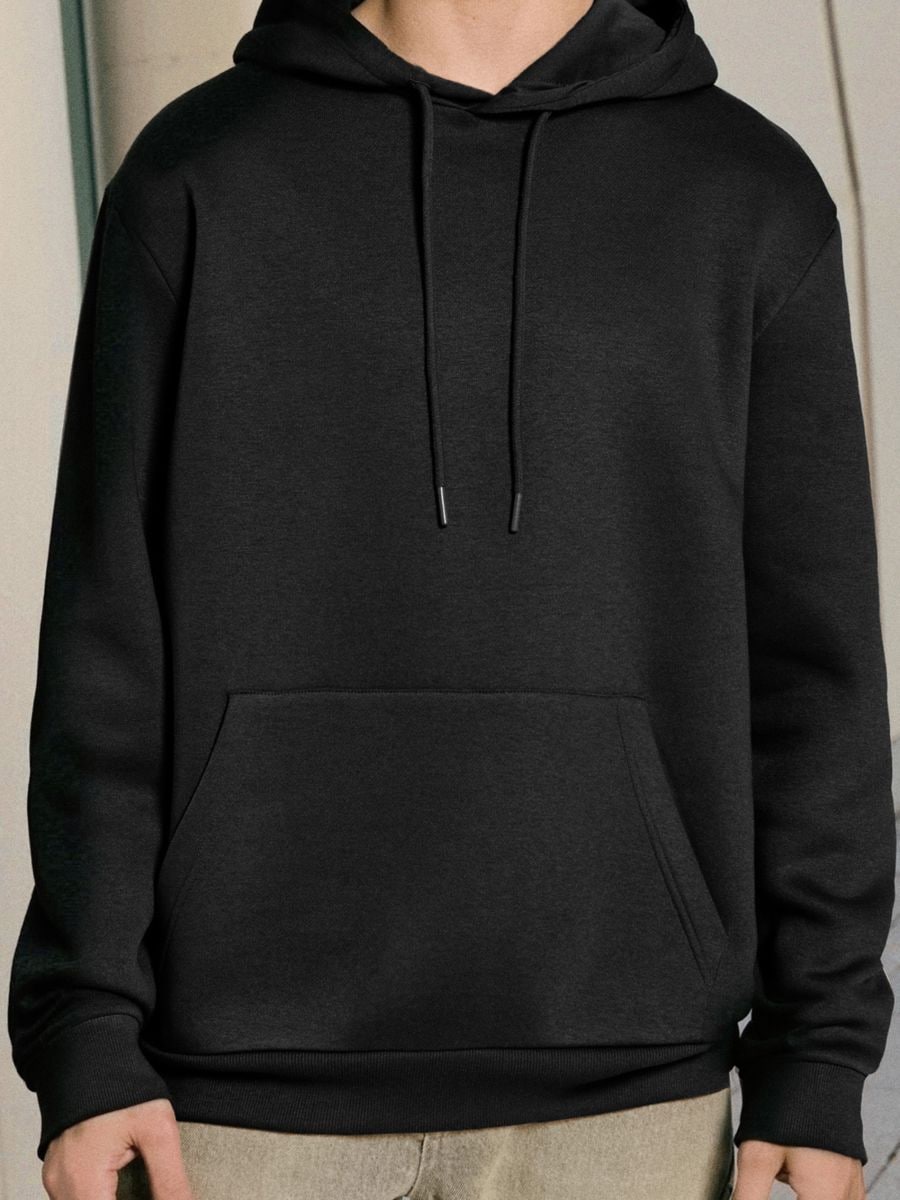 Hanorac basic - negru - SINSAY