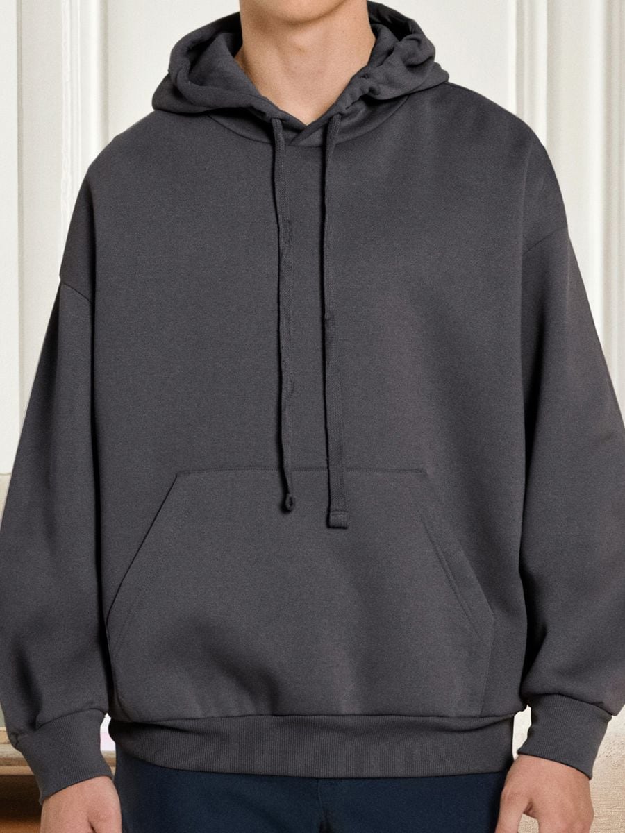 Φούτερ με κουκούλα και άνετη γραμμή - ανθρακι - SINSAY