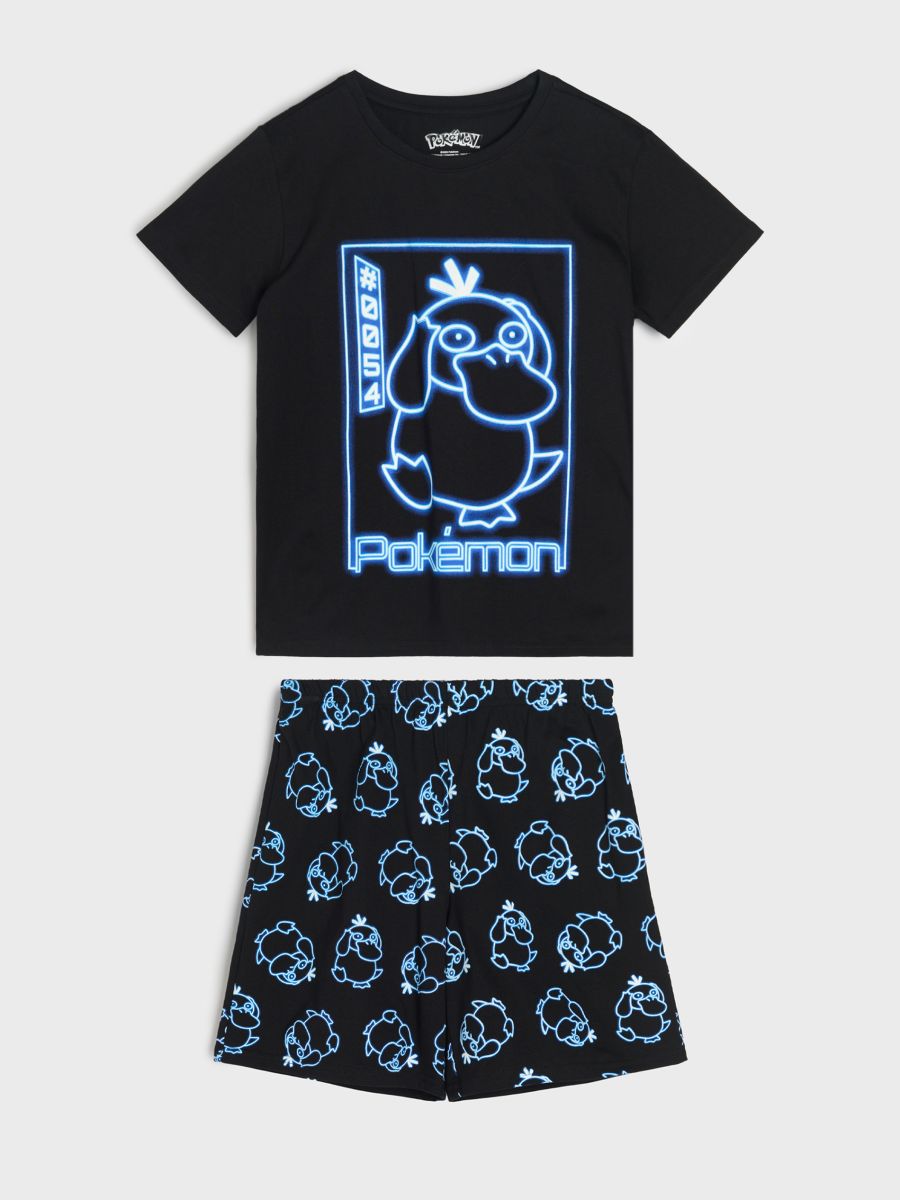 Pijama din două piese Pokémon - negru - SINSAY