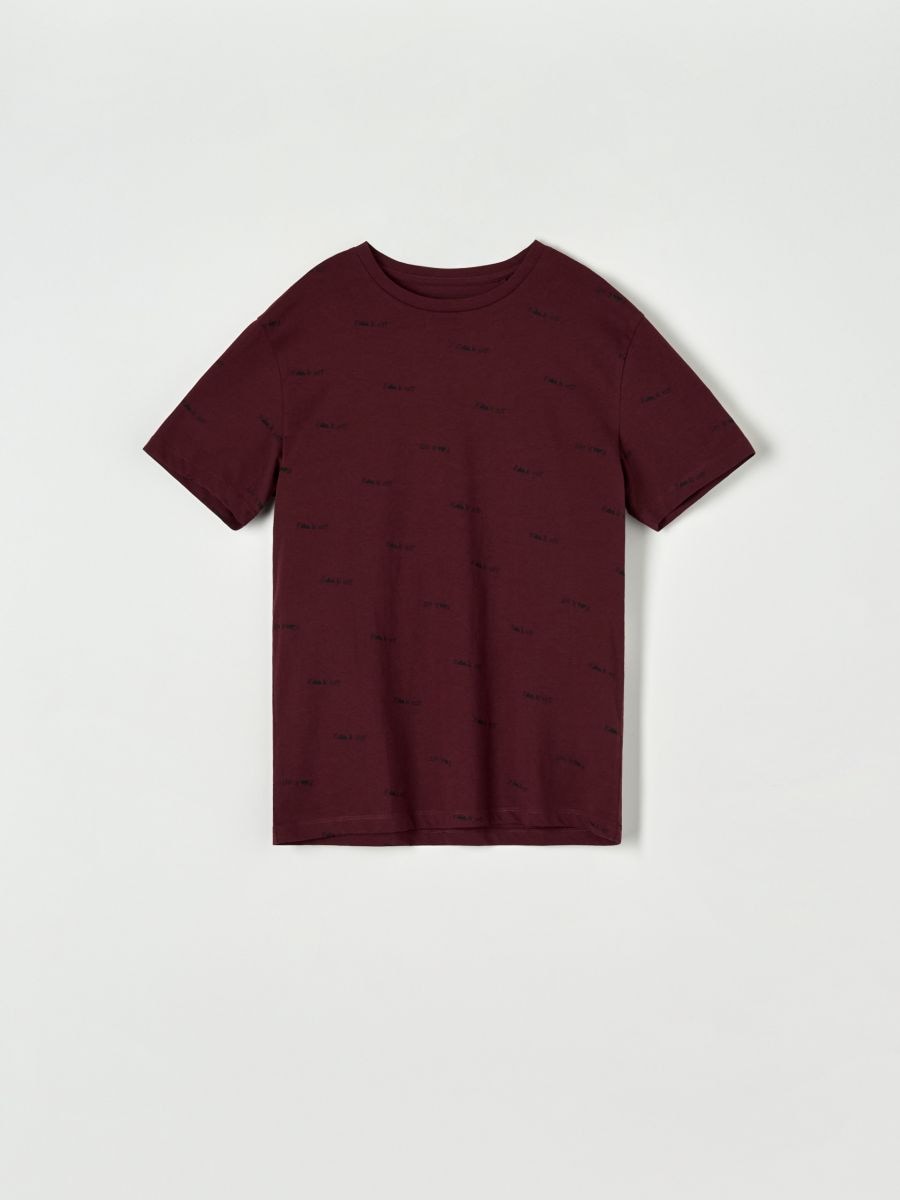 T-shirt with print Color maroon - SINSAY - 2344O-83X