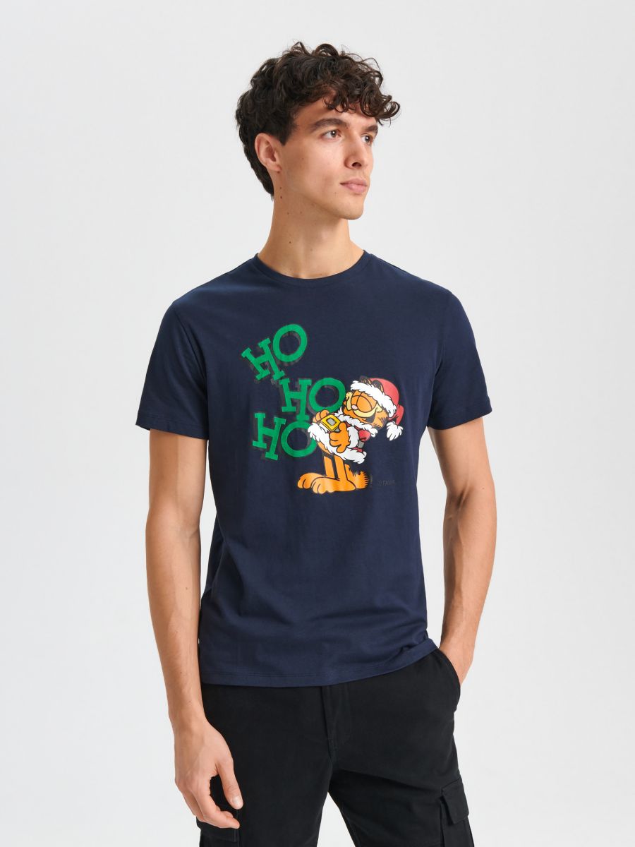 Majica kratkih rukava Garfield - mornarsko plava - SINSAY