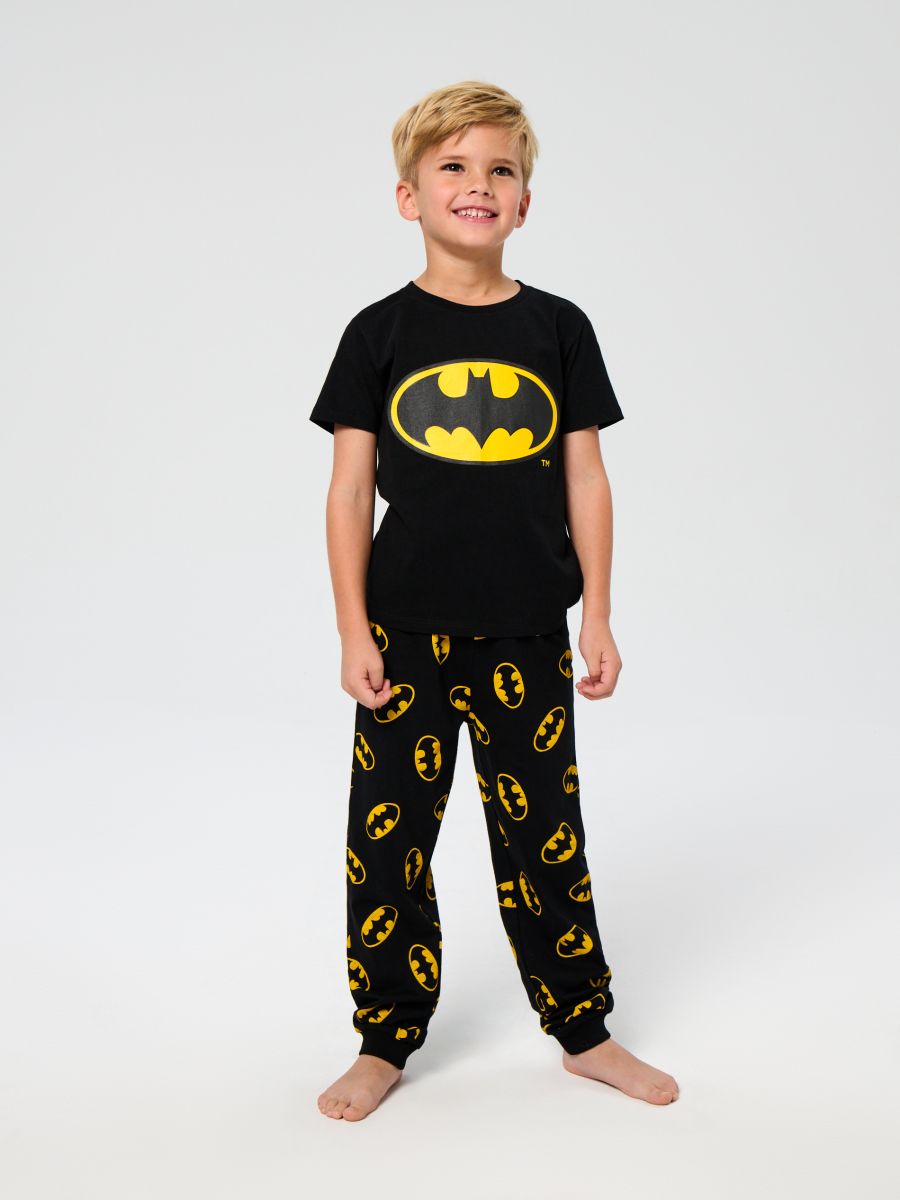 Dvoudílné bavlněné pyžamo Batman - černá - SINSAY