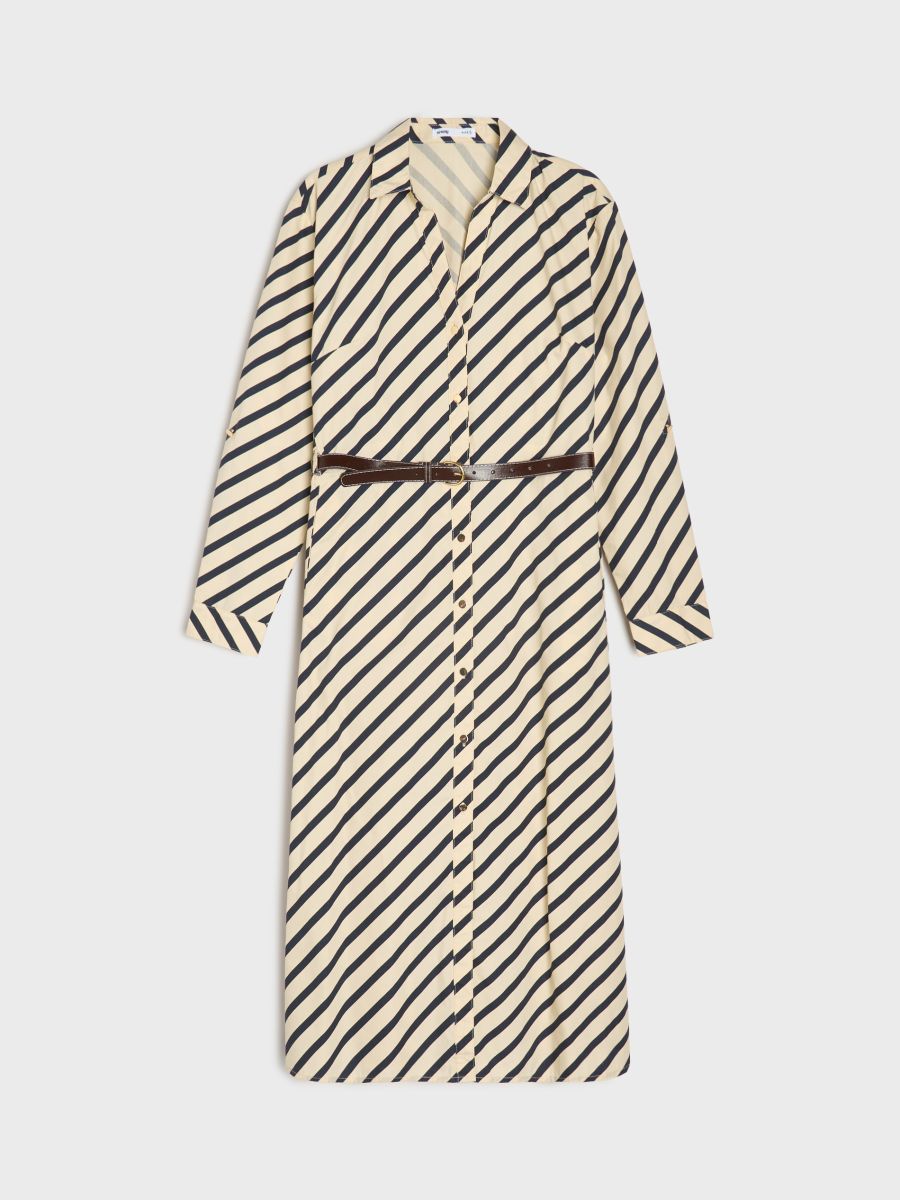 Särgimudel kleit vööga vöökohal ja puuvillaga - mitmevärviline - SINSAY