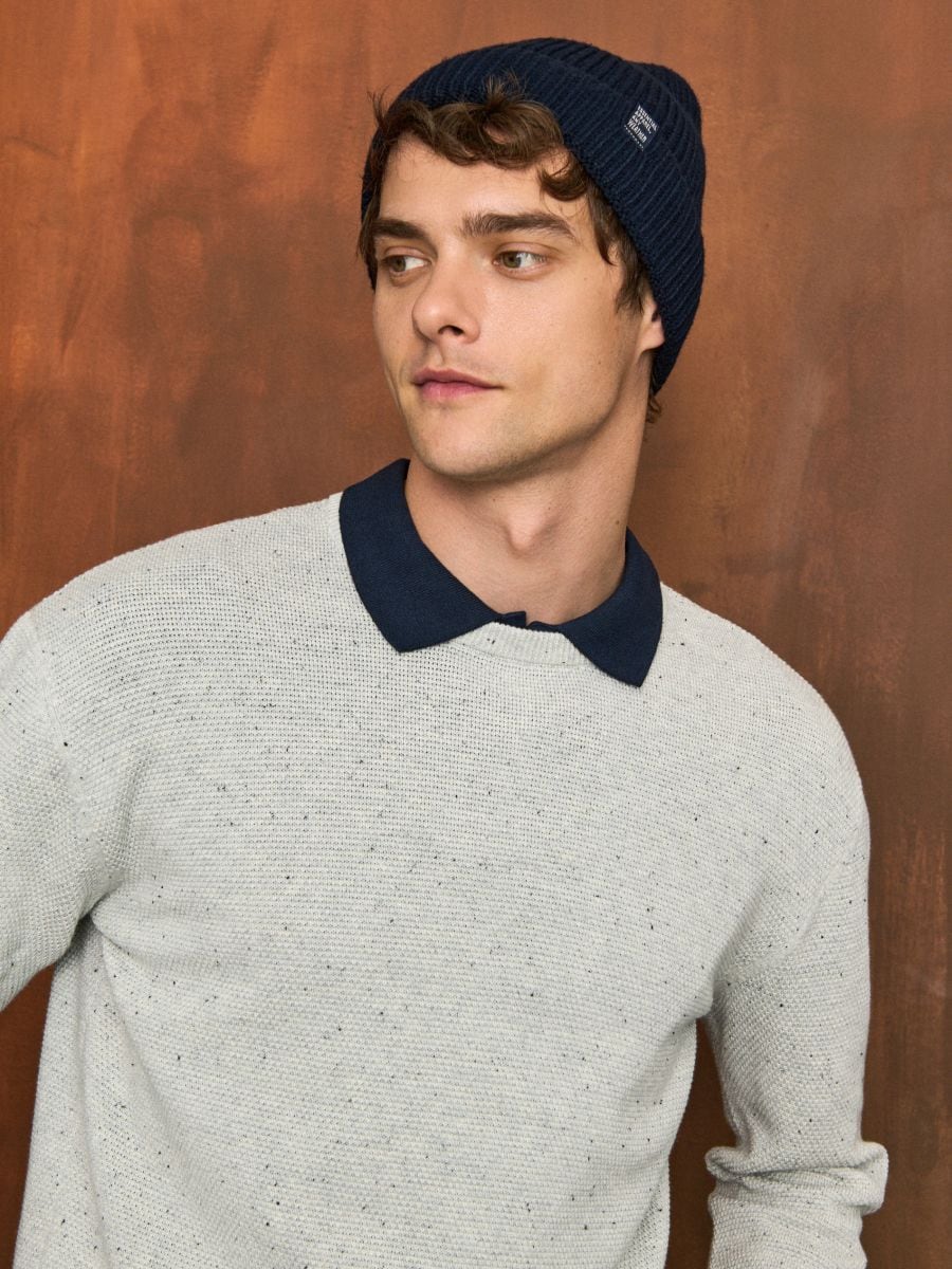 Kapa beanie - mornarsko plava - SINSAY