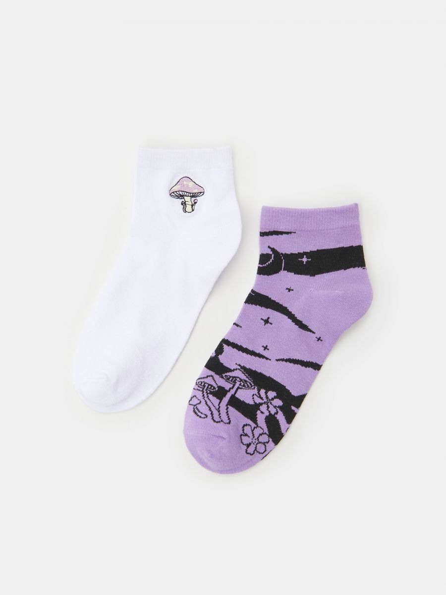 2 kojinių porų pakuotė - tamsiai violetinė - SINSAY