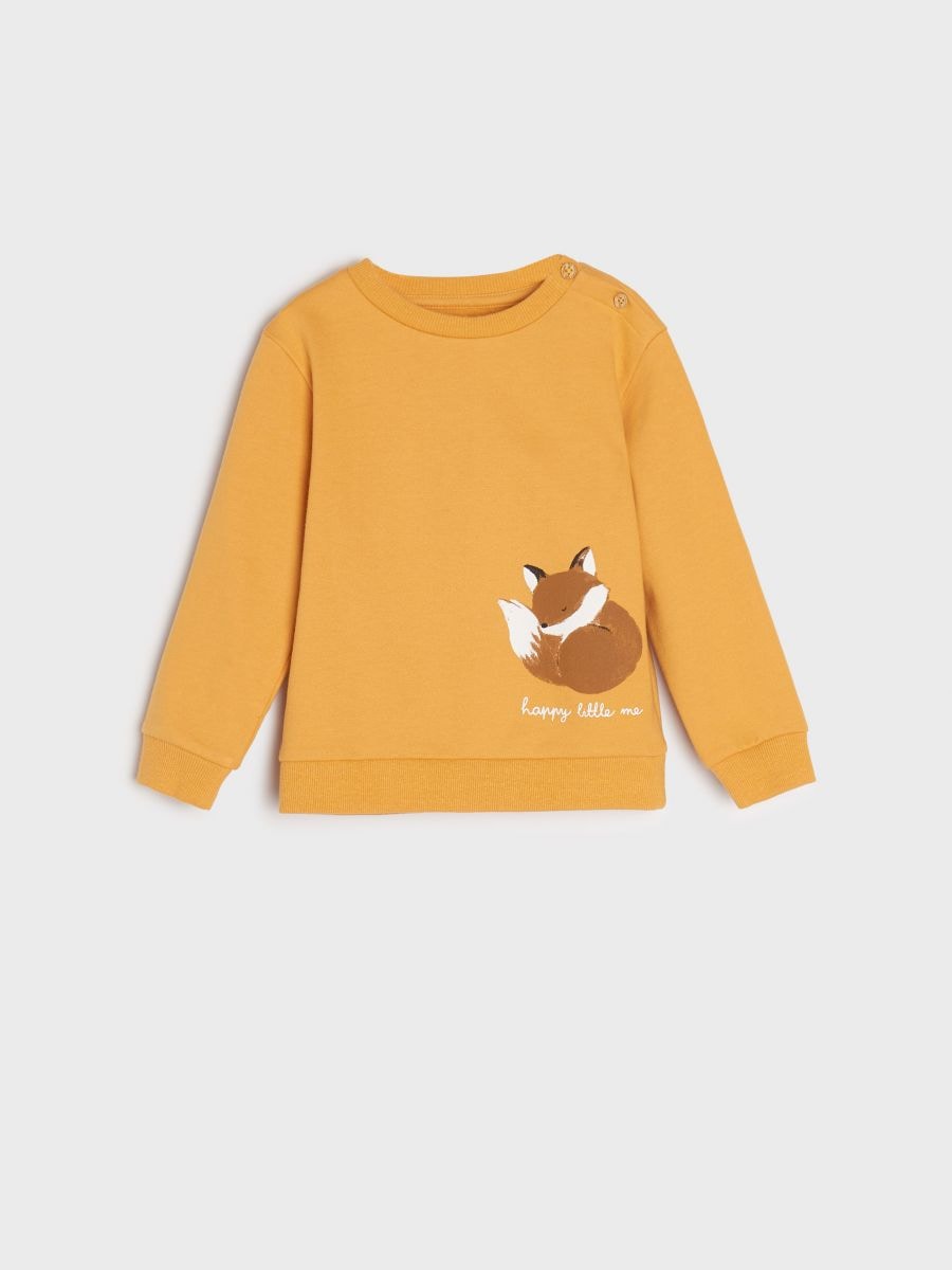 Sweatshirt with print Color wheat - SINSAY - 2535Q-12X