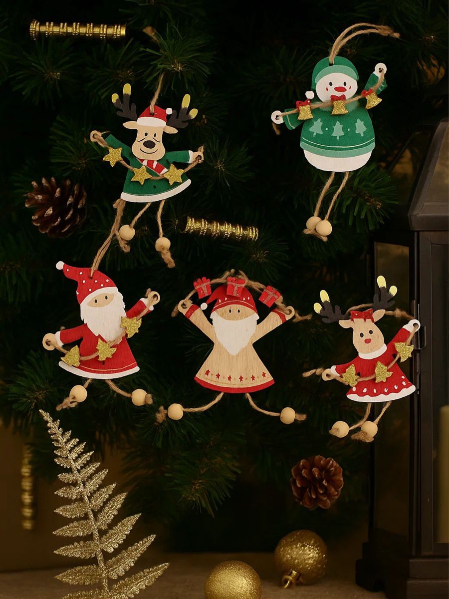 Božični okraski z prazničnimi liki, komplet 5 kosov - večbarvna - SINSAY