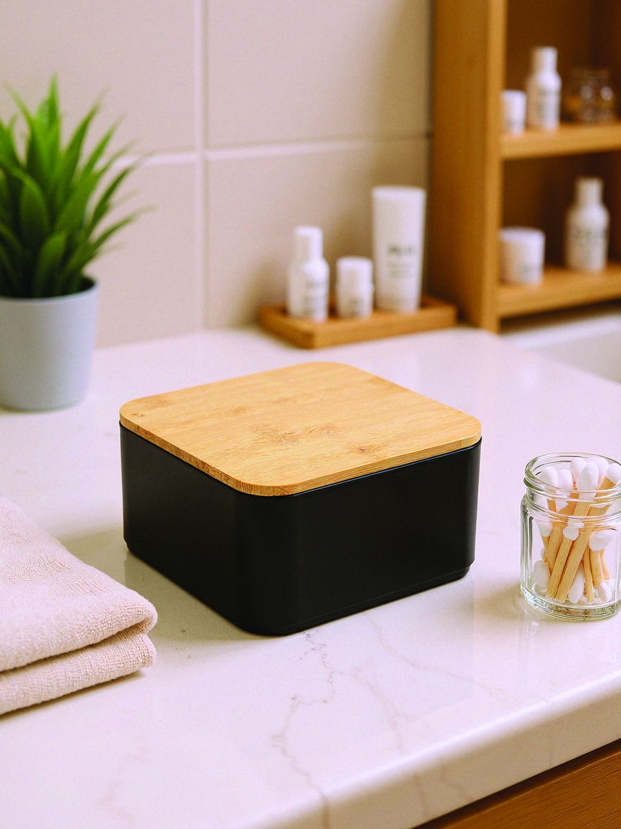 Κουτί αποθήκευσης με καπάκι - μαυρο - SINSAY