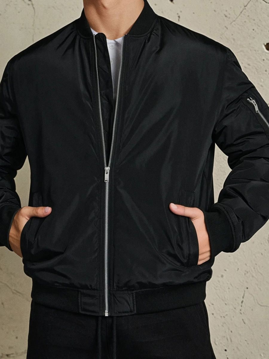 Bomber stiliaus striukė - juoda - SINSAY