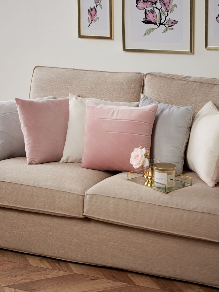 Light Pink Sofa Cushions Baci Living Room