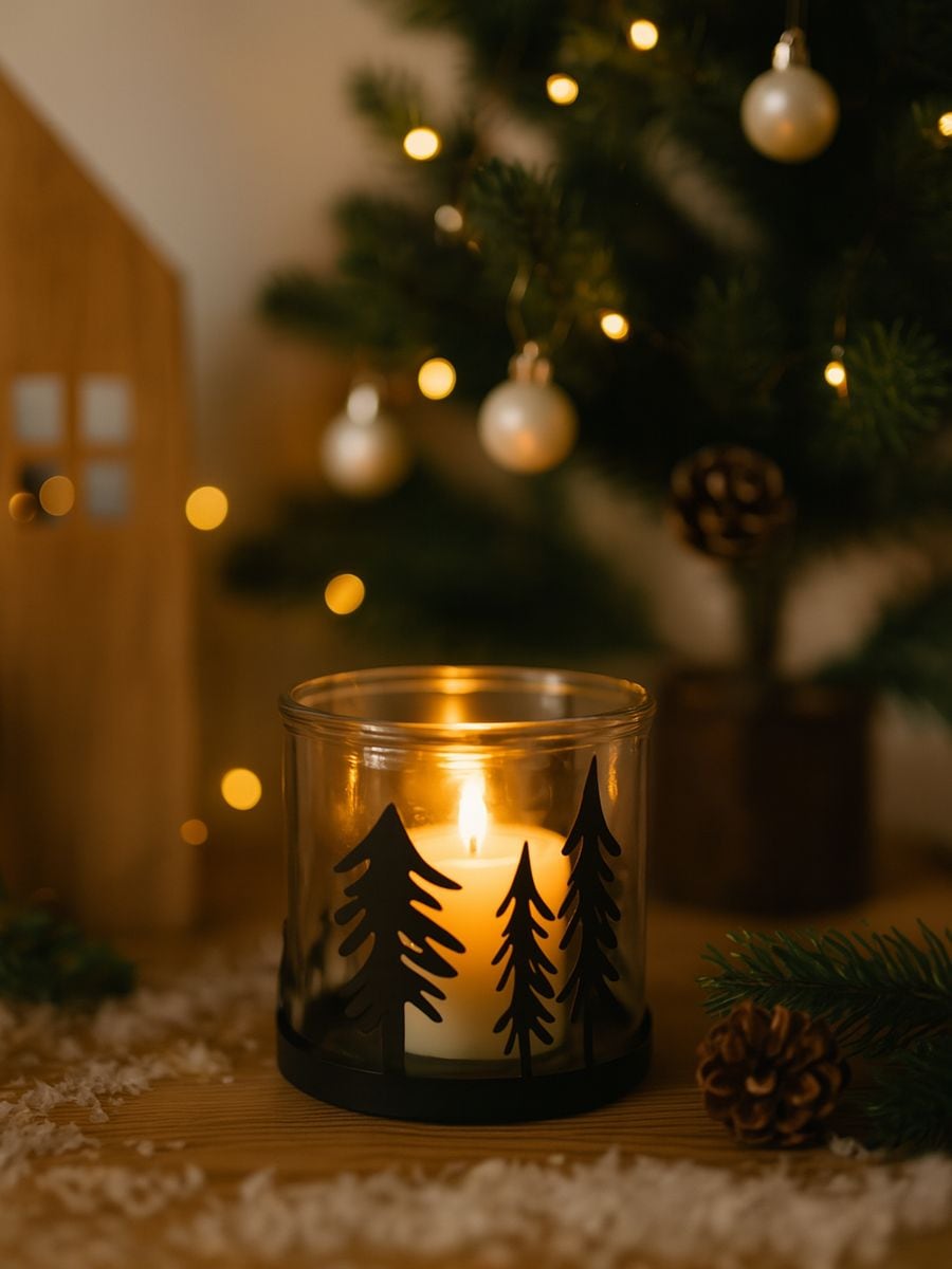 Portacandele natalizio - nero - SINSAY