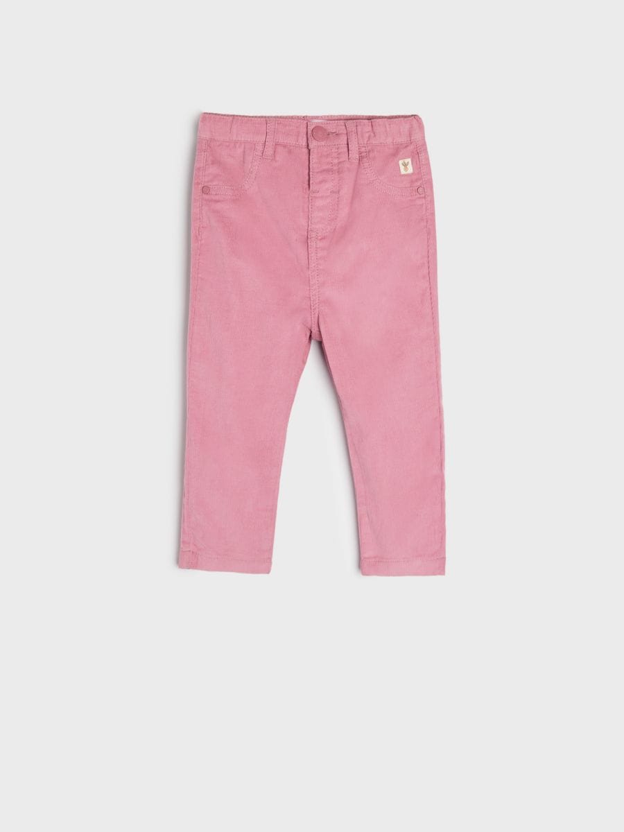 Corduroy trousers - pink - SINSAY