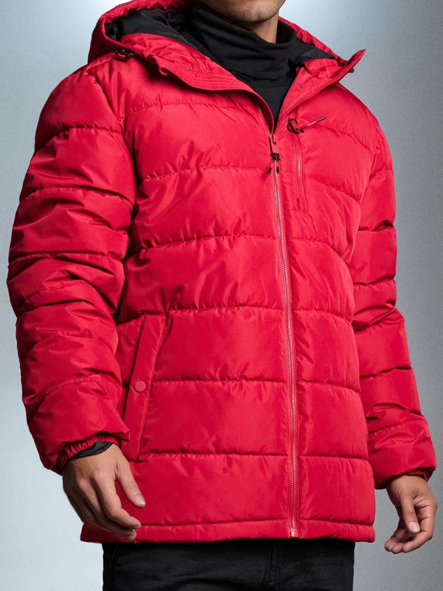 Geacă matlasată - roșu - SINSAY