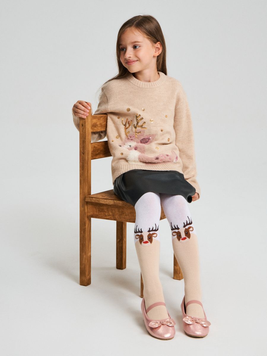 Набір із 2 пар колготок із різдвяним мотивом - різнобарвний - SINSAY